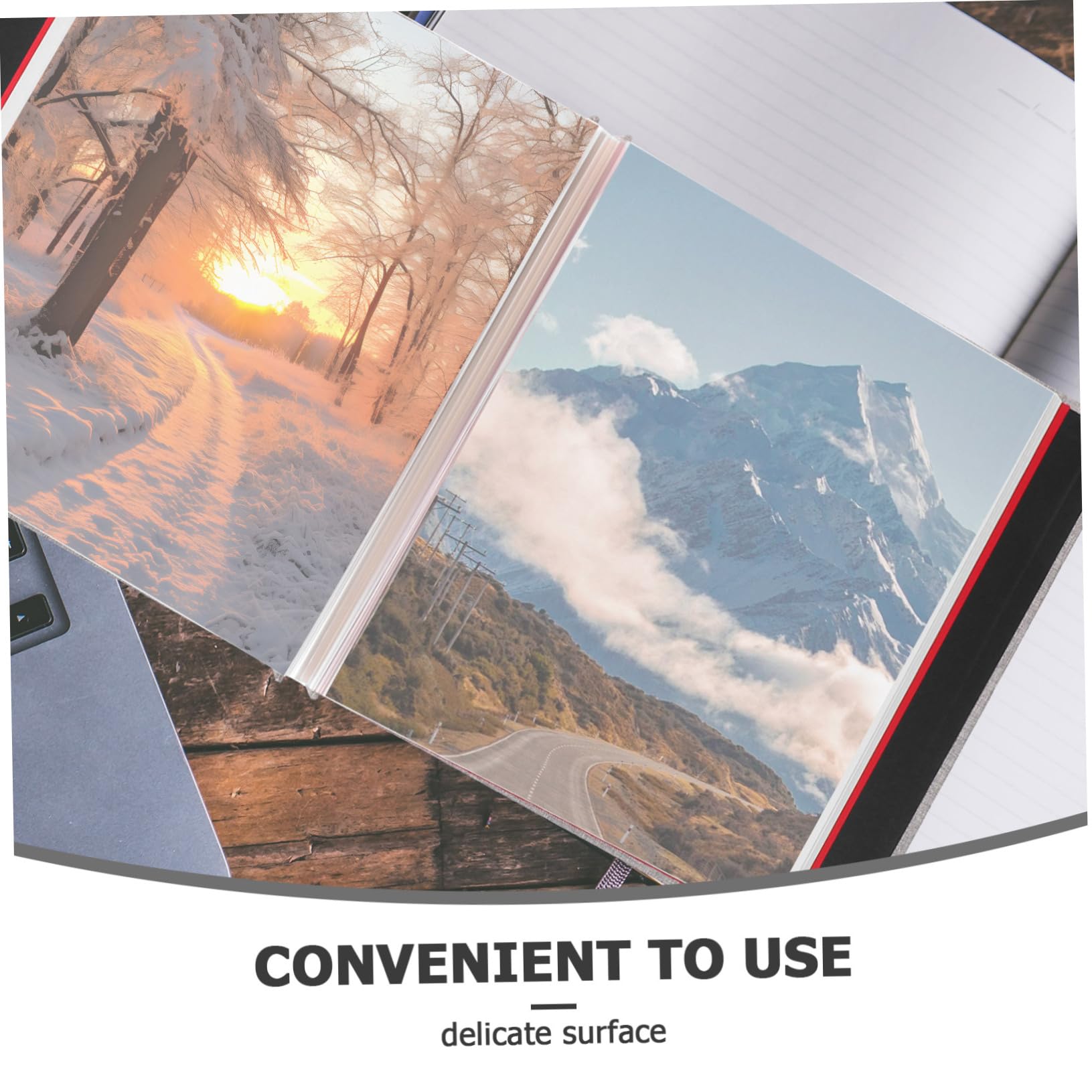 Álbum de Fotos de Ventana Autoadhesivo de Lino, 20 Hojas
