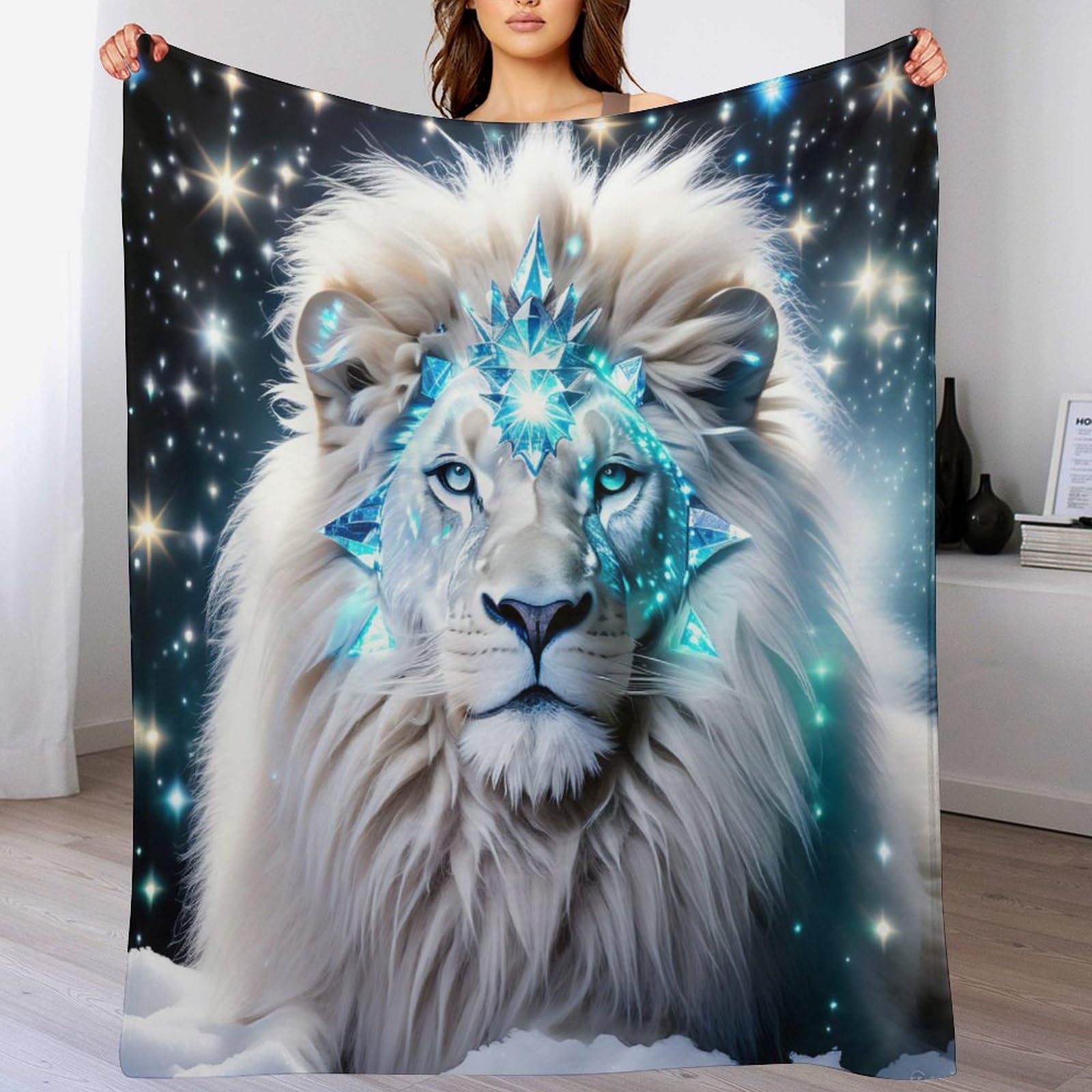 Couverture lion plaid pelucheux un cadeau de naissance doux pour bébé
