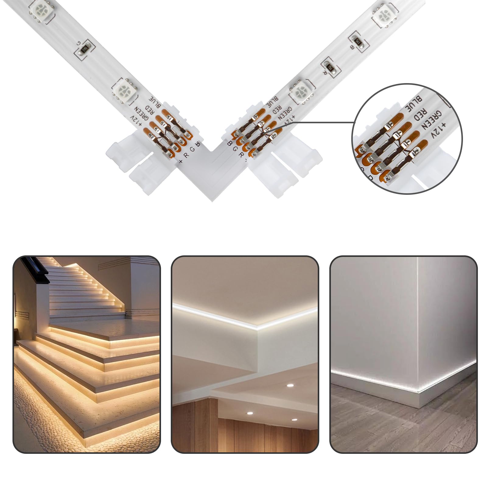 RUNCCI-YUN Connettore Striscia LED,10mm RGB Il Connettore LED - Foto 10