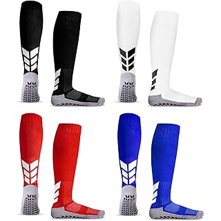 MENDENG Knee High Non-Slip Soccer Socks for Men & Women - Football, Basketball, Hockey Sports Grip Socks