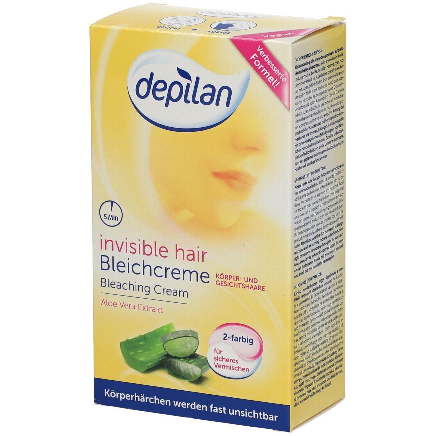 Depilan Invisible Bleichcreme für Körper- und Gesichtshaare 6 x 2x50ml