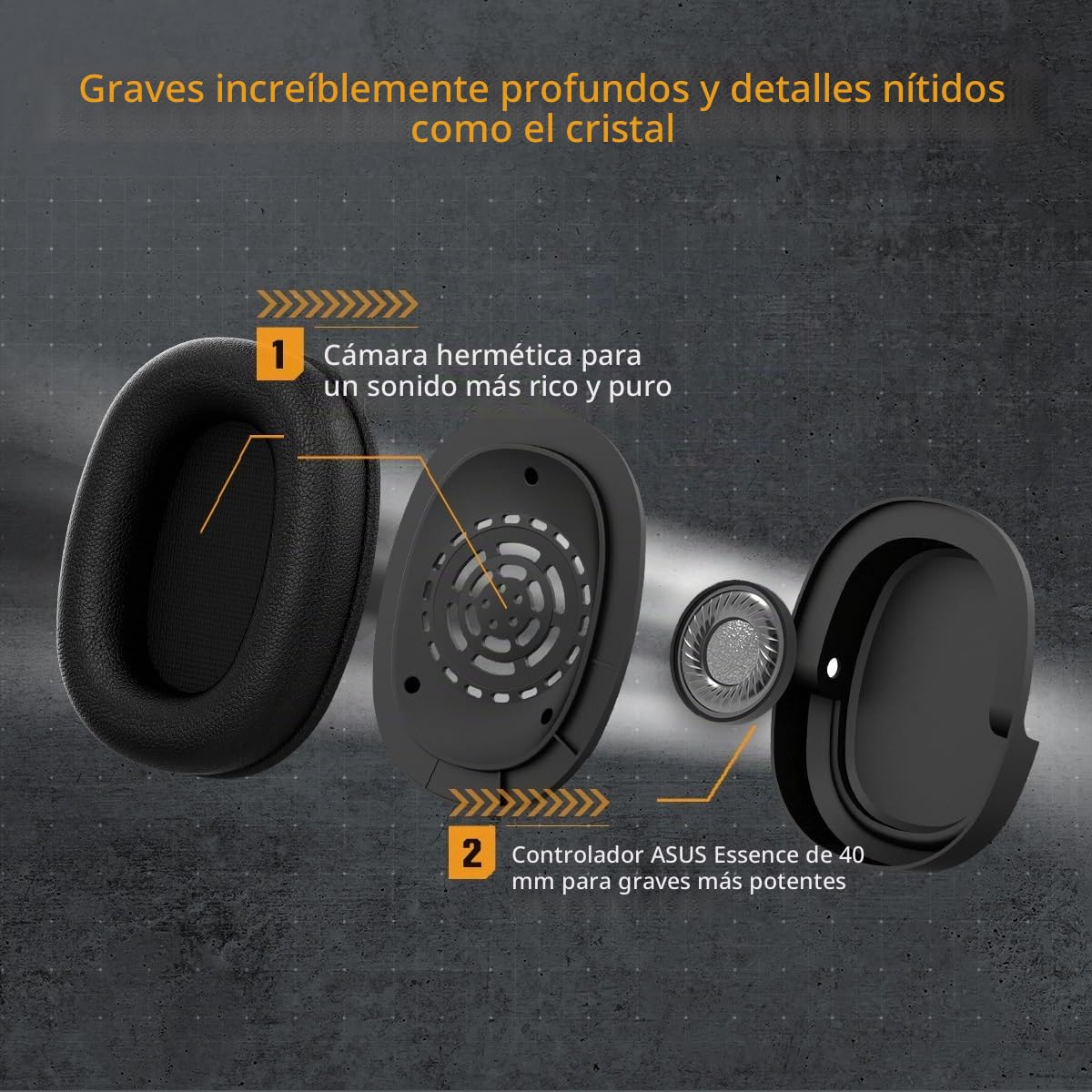 ASUS TUF Gaming H1 - Auriculares Gaming (Sonido envolvente 7.1, graves potentes, micrófono compatible con Discord y TeamSpeak, diseño cómodo y ligero y compatibilidad con PC, PS5, Switch y XBOX) Negro