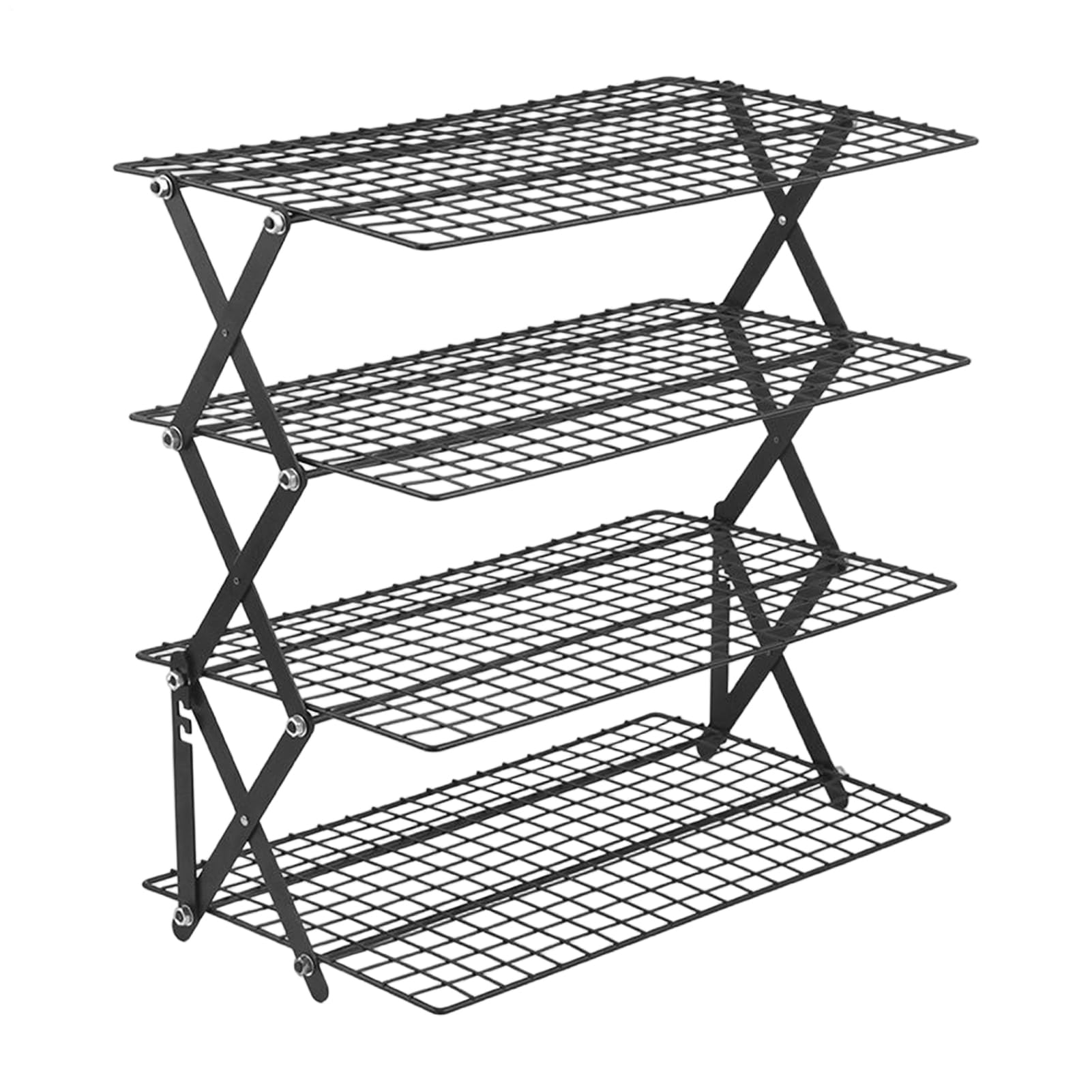 Rejillas de Enfriamiento para Repostería Estante de Cocina Apilable de 4 | Rejilla de Alambre para Hornear y Secar Utensilios de Cocina Para Pan Pastel Pizza Postre Vegetales Cocinar Parri