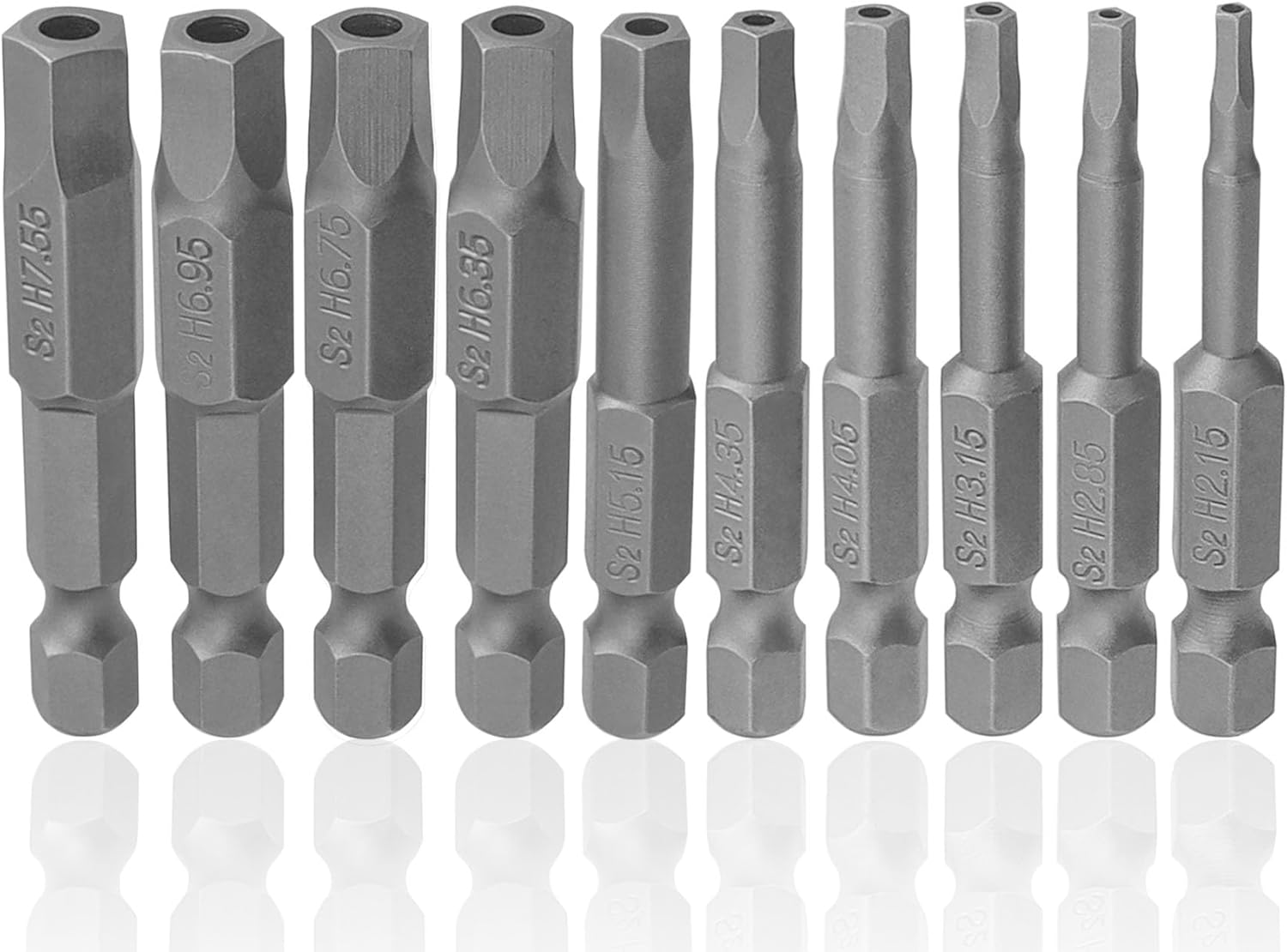 Yakamoz Magnetic Pentagon Head Screwdriver Bit Set, 10Pcs Security Tamper Proof Pentagon Screw Driver Bits 5 Point Socket Button Insert Bits for Impact Drill, 1/4" Hex Shank, Metric Size H2.15 - H7.55