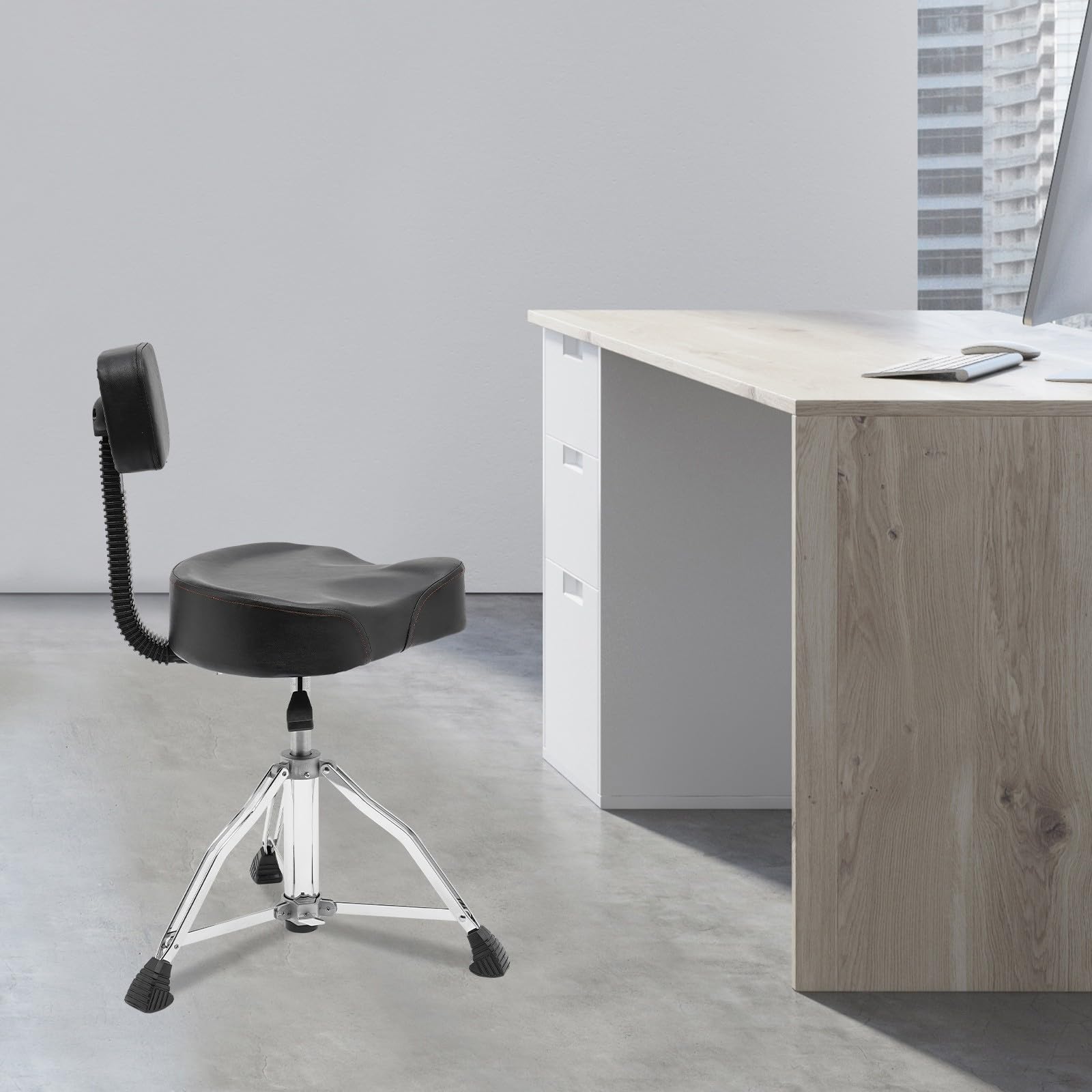 Taburete para batería, altura ajustable, taburete para guitarra, batería E, silla de piano para adultos, asiento ergonómico de espuma viscoelástica, 45, 60 cm de altura, marco de acero