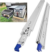 AOLISHENG Glissières pour tiroirs robustes, capacité de charge jusqu'à 120 KG, avec serrure,Extension 300 350 400 450 500 550 600 650 700 750 800 850 900 950 1000 mm, 1 Paire (2 pièces)