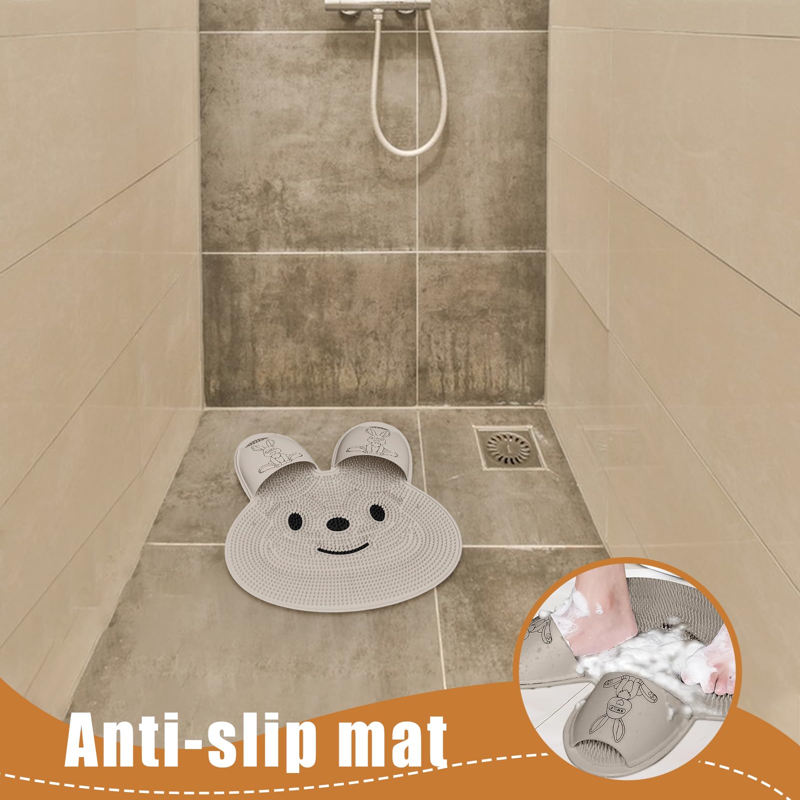 Alfombrilla Exfoliante para Pies en Ducha Alfombrilla Exfoliante de | Eliminador Callosidades Cepillo Limpiador Pies, Accesorios Limpieza con Ventosas para Bañera Hidromasaje Sue