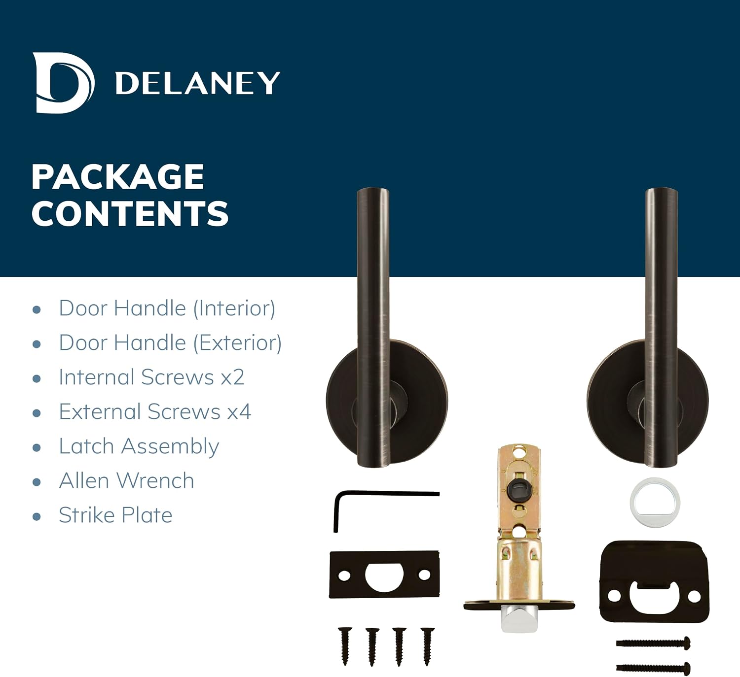 Delaney Hardware 502T-CI-US12P-Privacy CIRA Lever Privacy Tuscany Bronze