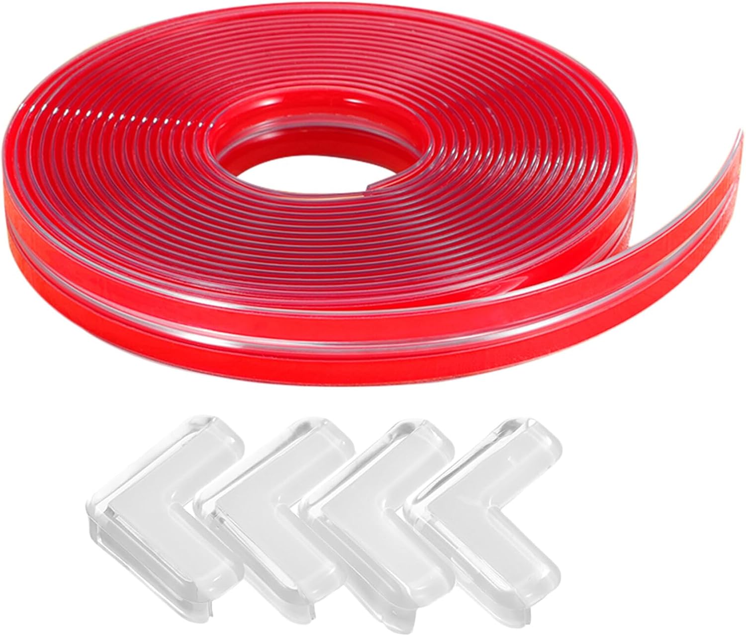 BETOOKY Safety Corner Guards and Edge Protectors, 15mm Thick Proof Furniture Bumpers for Tables, 5m Strip with 4 Soft Corner Covers, Table Edge Protection for Home