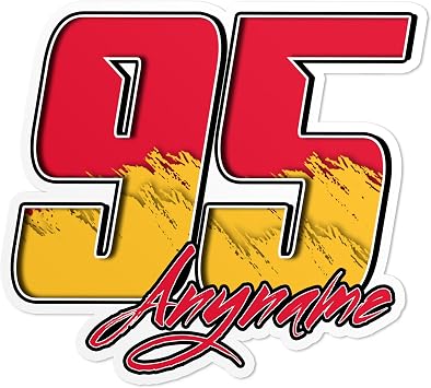 Custom Racing Name Number Sticker Personalized Motocross Racer Decal