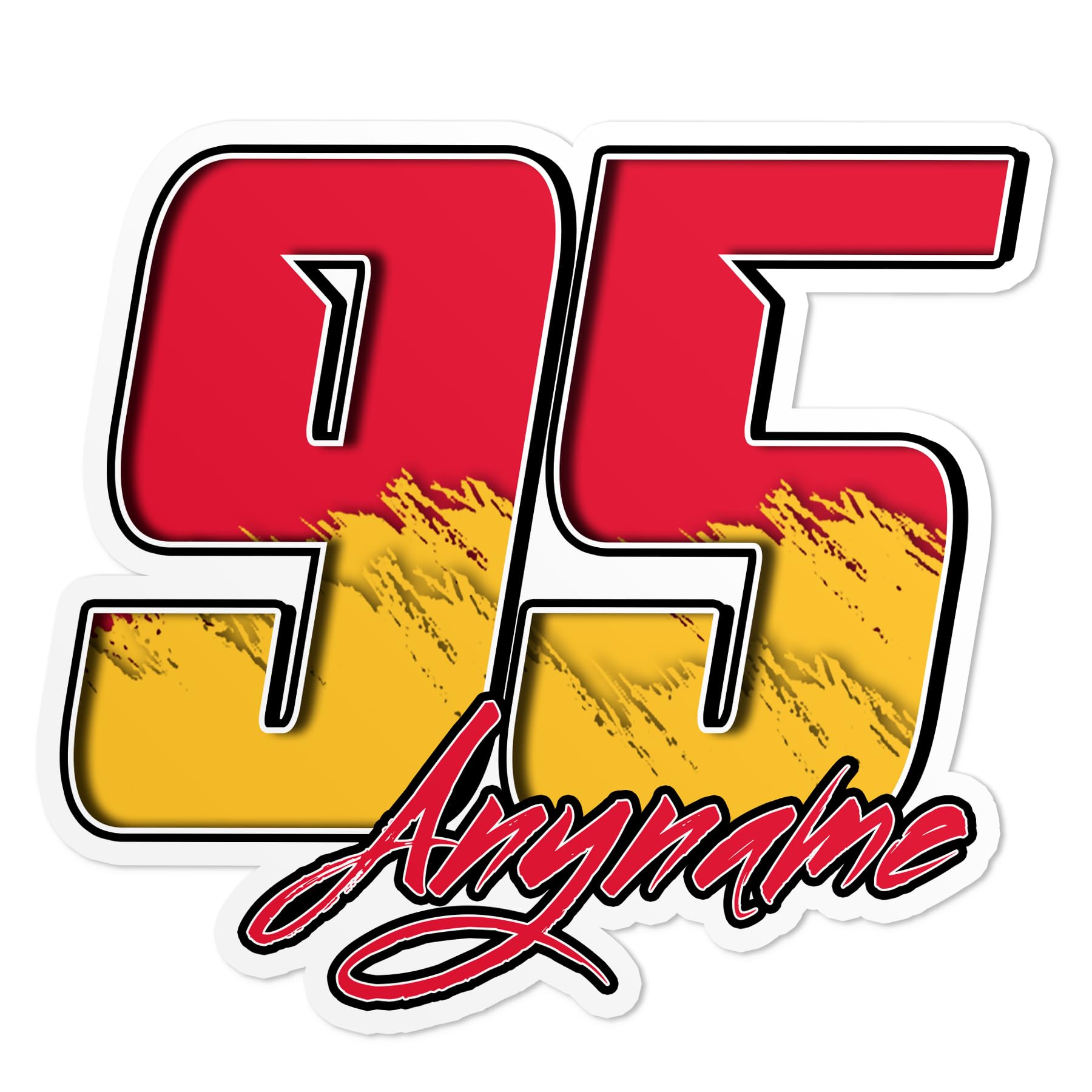 Custom Racing Name Number Sticker Personalized Motocross Racer Decal | Waterproof Vinyl Racing Sticker for Dirt Bike, Number Plate, Car, Truck, Motorcycle, RC Car, Motorsport Gifts