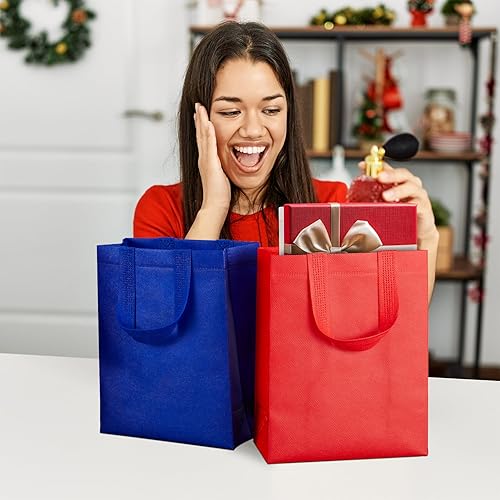 Miniatura 6 de SPERPAND 20 bolsas de regalo reutilizables medianas con pañuelos, bolsas de recuerdo de fiesta, bolsas de regalo de cumpleaños no tejidas para