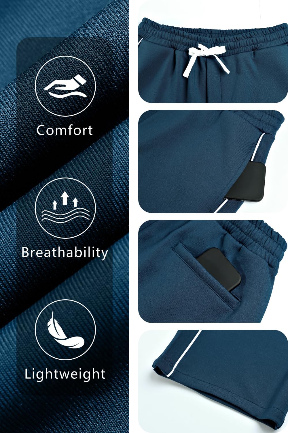 GINGTTO Mens Baggy Sweatpants Wide Leg Track Pants Open Bottom Loose Fit - Image 5