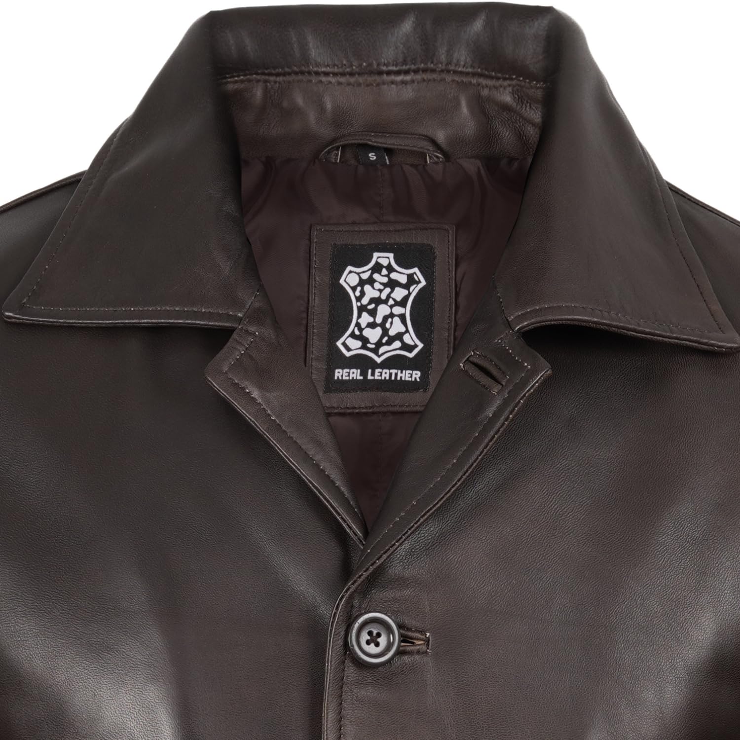 fjackets Manteau en cuir pour homme - Veste longue 3/4 en peau d'agneau véritable | Vêtements d'extérieur style carcoat