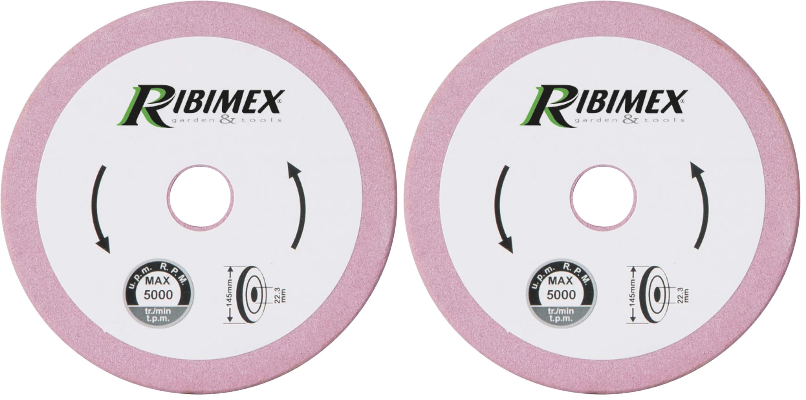 Ribimex PRIM145/32 Ersatz-Schleifscheibe für PRS660, 145 x 3,2 x 22,3 mm, Rosa/Weiß (Packung mit 2)