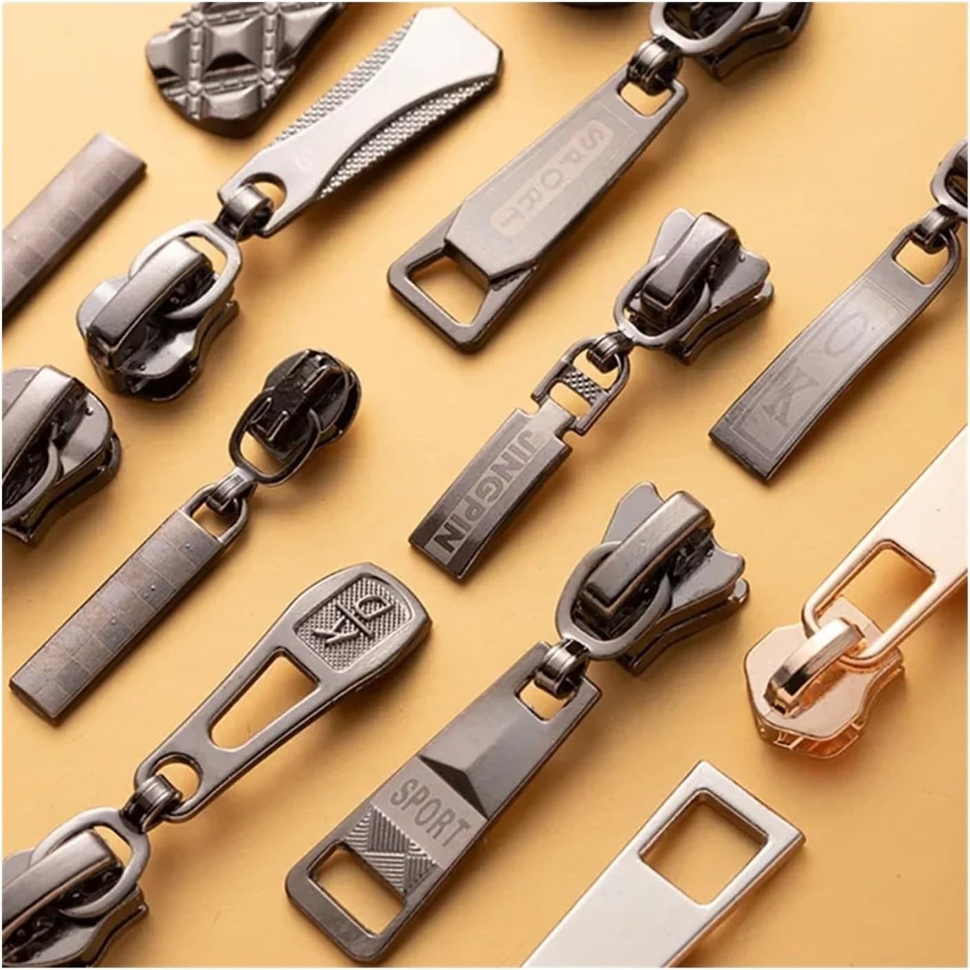 Zamek błyskawiczny, 5 sztuk #8# metalowa głowica automatyczna blokada zestaw naprawczy DIY torby akcesoria do szycia odzieży(F-8#for Resin Zipper)