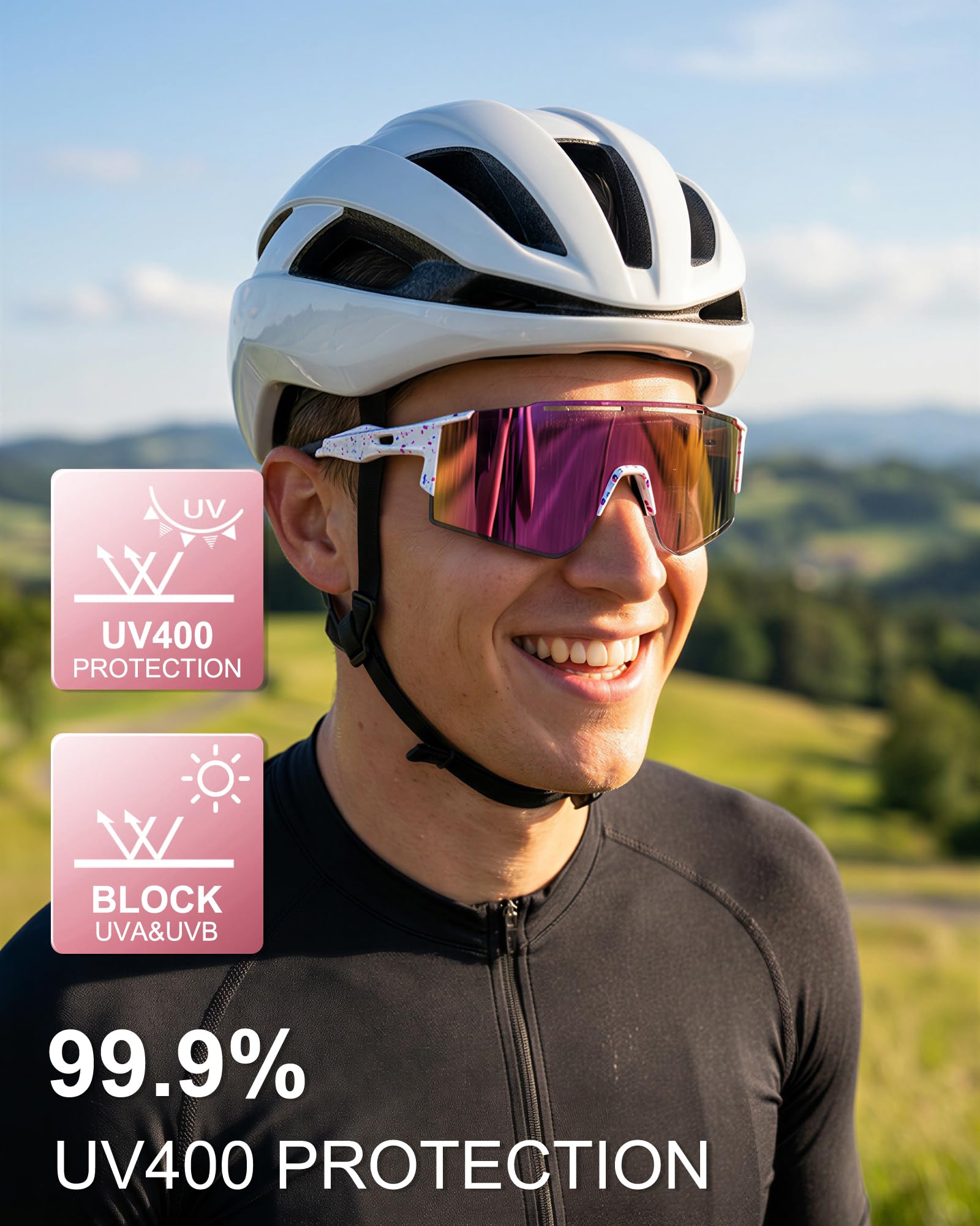 OULAIQI Gafas de sol de ciclismo para hombres y mujeres, gafas de béisbol | Marco resistente a los impactos y lentes HD para béisbol, sóftbol, voleibol de playa, senderismo, pesca y golf