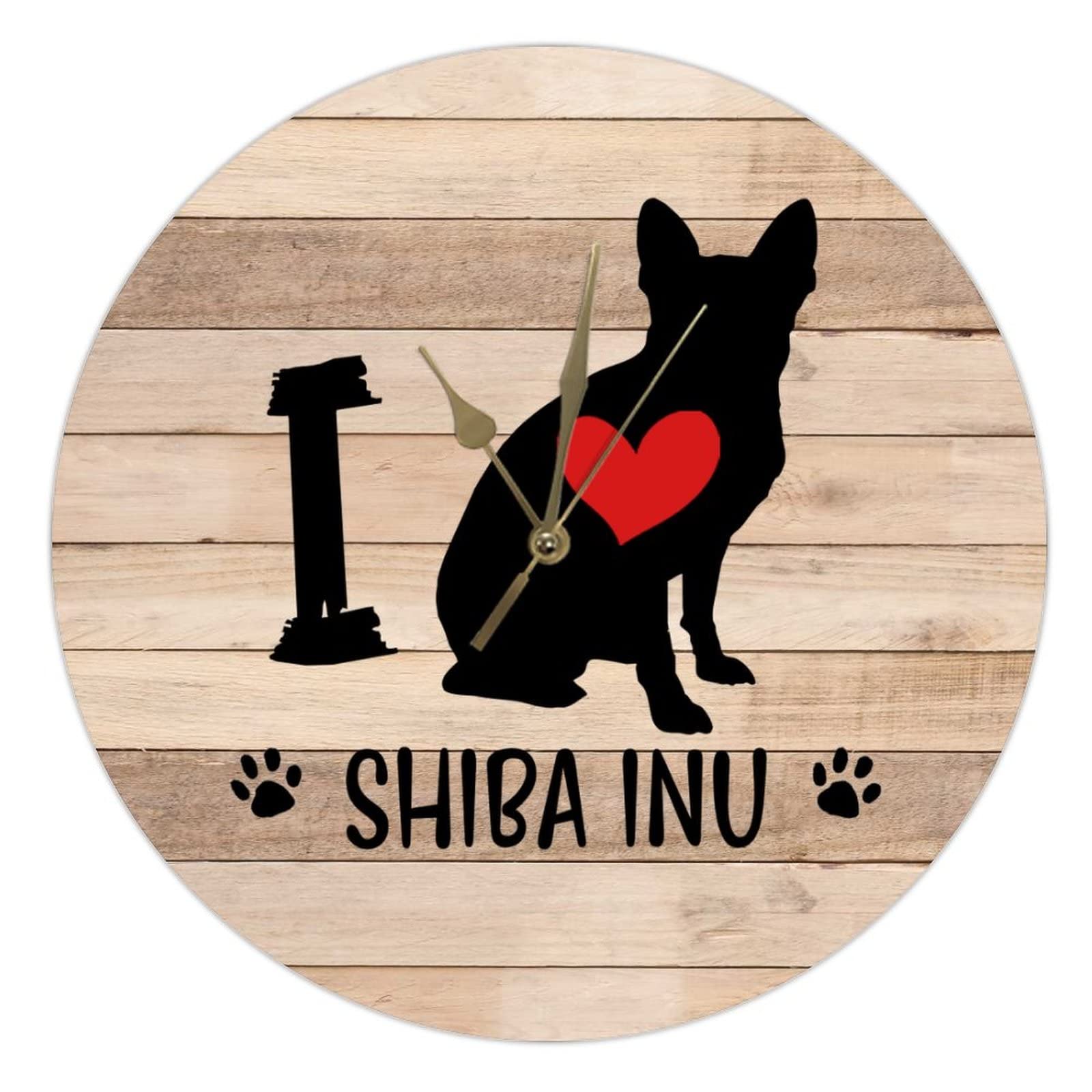 Horloge I Love Dog retro 38cm silencieuse pour decoration de salon