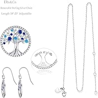 Vista 5 de Collar de árbol de la vida para mujer, collar de perlas esmeralda piedras natales de mayo, junio, para esposa, mamá, regalos de cumpleaños