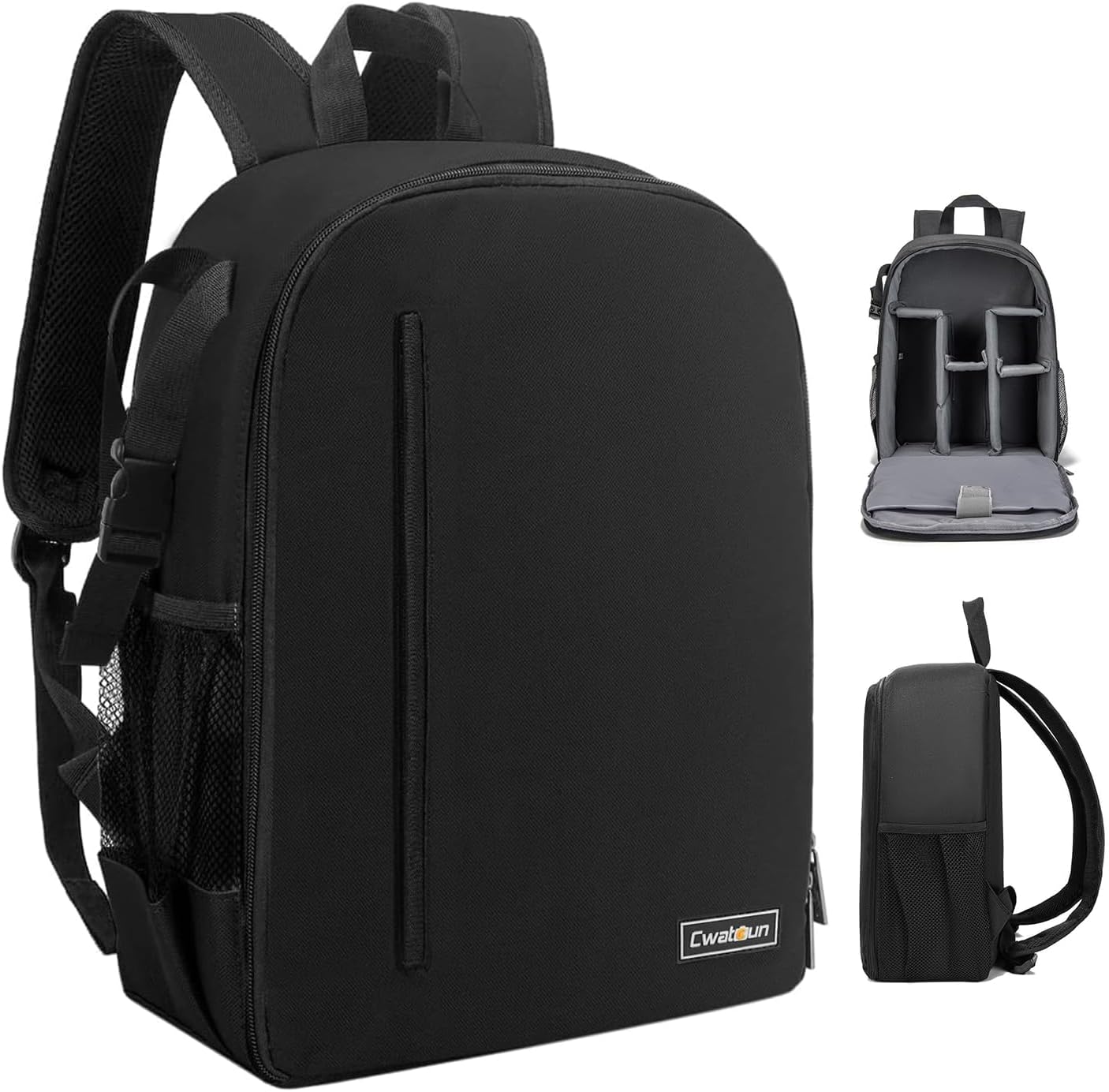 Cwatcun Kamerarucksack Wasserbeständig Fotorucksack Professioneller Kameratasche für spiegellose SLR DSLR, kompatibel für Sony Canon Nikon Kamera und Objektivstativ Zubehör (2.0 klein, Schwarz)