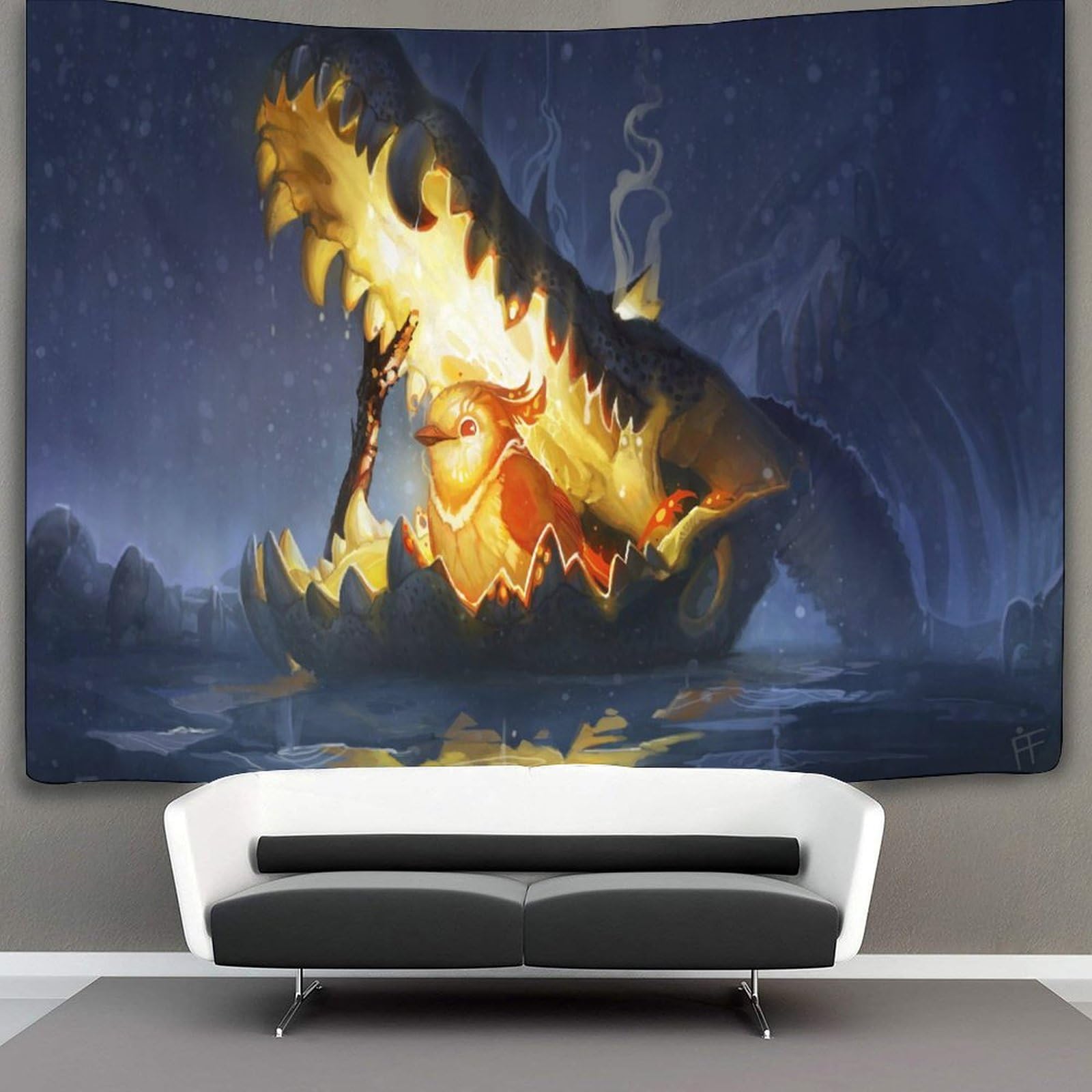 kaiyun Holidays Tapestry Wall Hanging Fantasy Firebird Art for Bedroom Living Room Dorm Decor 180cmx230cm