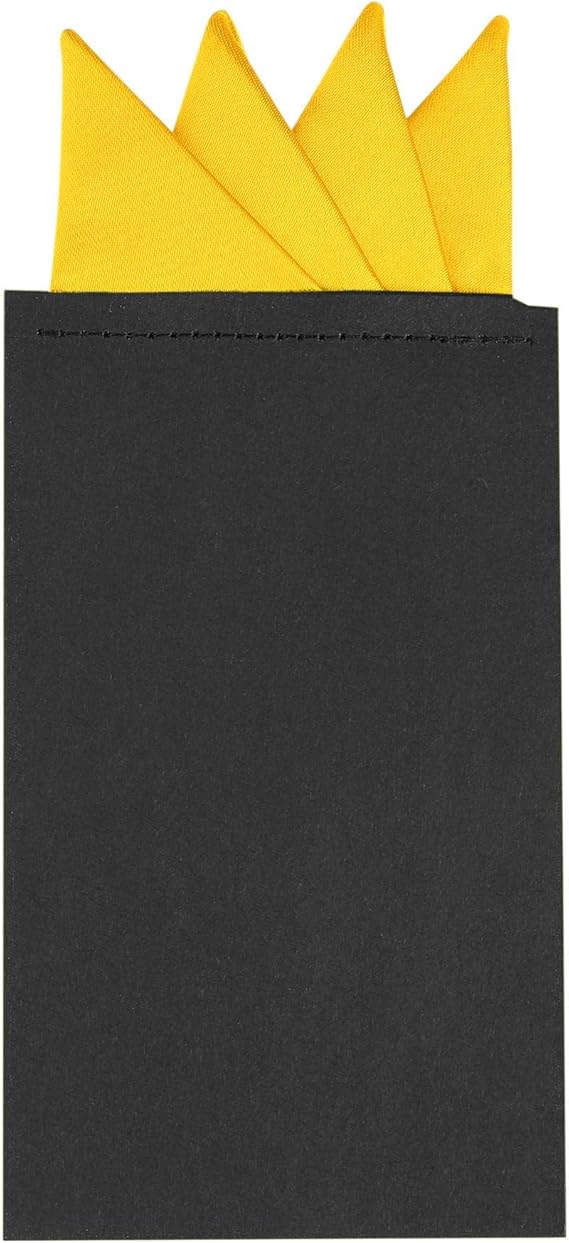 Amazon Allegra K ポケットチーフ ハンカチ 折りたたみ 無地 パーティー 結婚式 メンズ トライアングル イエロー Free Size ポケットチーフ 通販