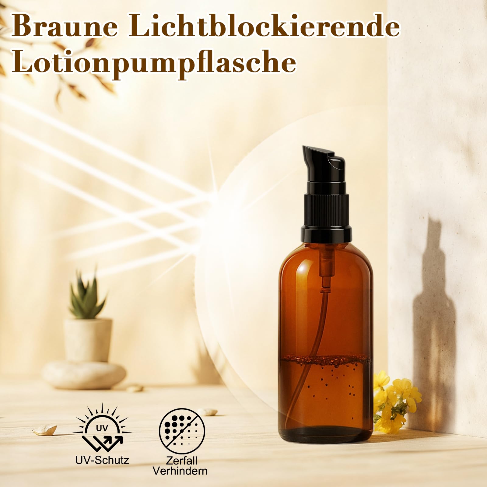 50 ml puste szklane butelki brązowe z naklejką lejka, 5 sztuk bursztynowych szklanych butelek z dozownikiem z pompką, dozownik balsamu, butelka z brązowego szkła, z pompką, do olejków