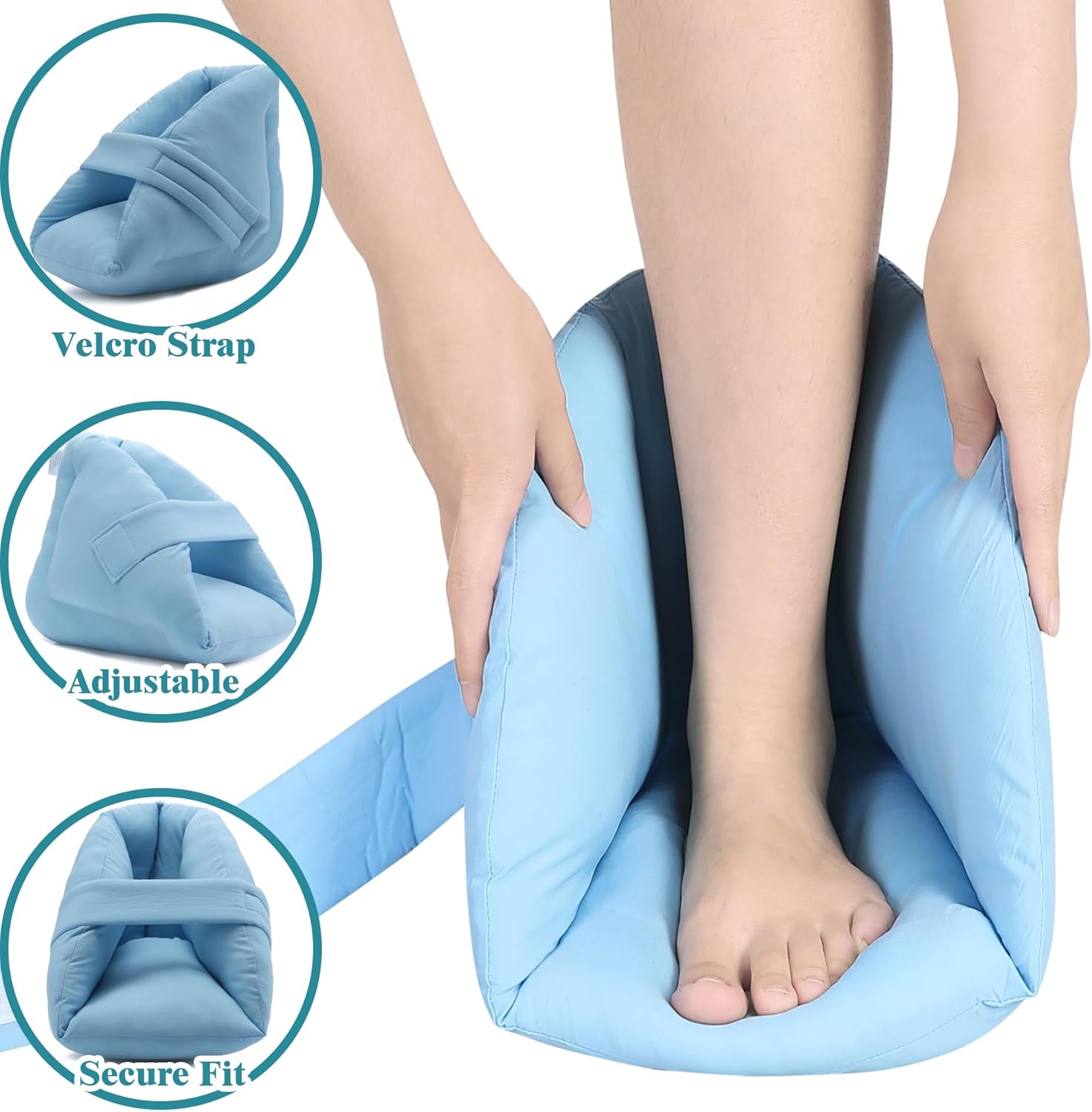 Heel Protectors for Pressure Sores, Cushioned Boots for Elderly, Diabetic, Bedridden Patients, Foot Injury Recovery, Pain Relief Heel Cushion Pillow Support for Bed Sores, Blisters, 1 Pair