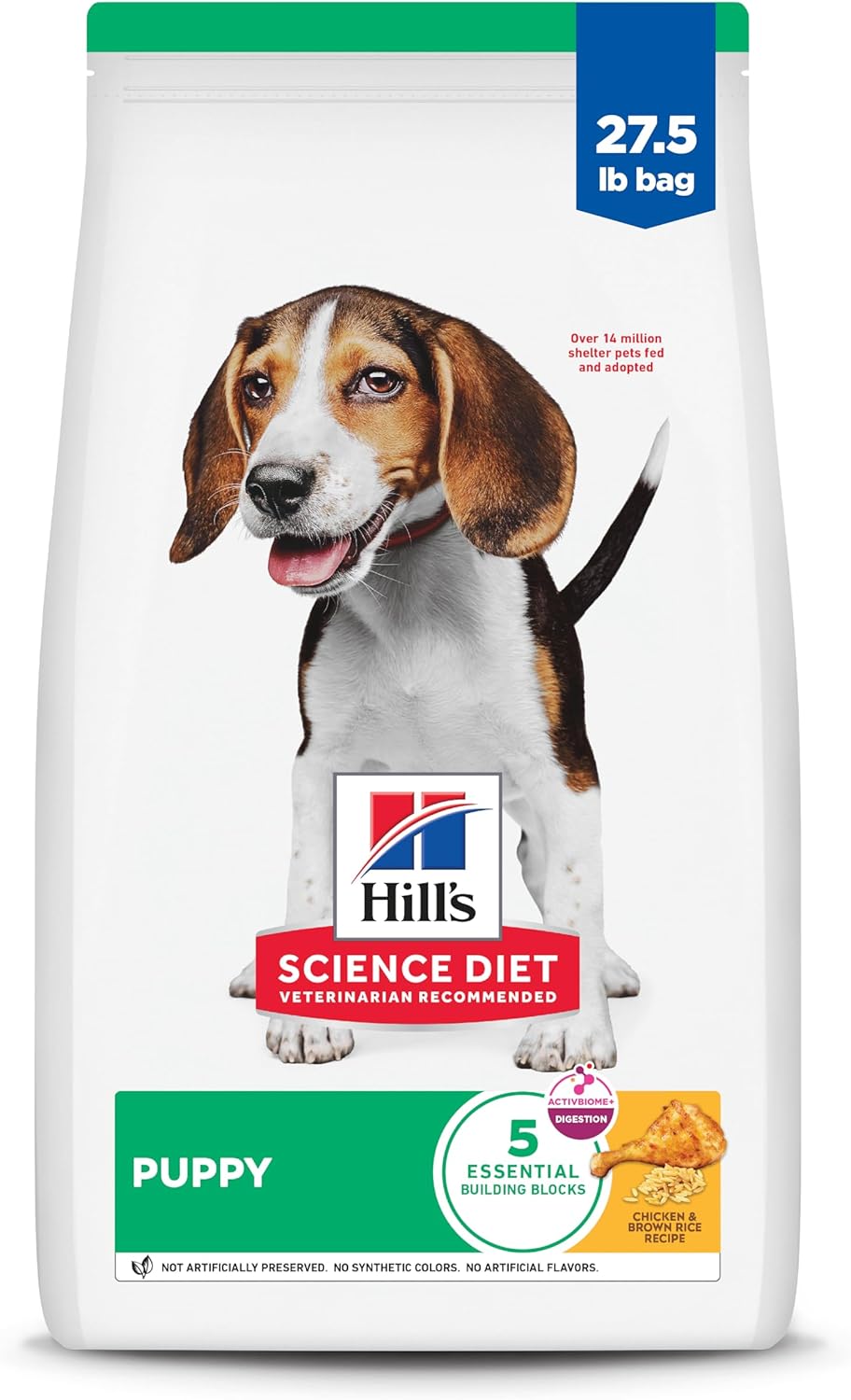 Product image of Hill's Science Diet Puppy, Puppy Premium Nutrition, Dry Dog Food, Chicken & Brown Rice, 27.5 lb Bag