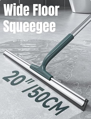 Miniatura 2 de Hommody Escoba de goma para piso, escoba de goma de 20 pulgadas con encaje de 13 pulgadas, mango largo máximo de 60 pulgadas, escoba mágica para