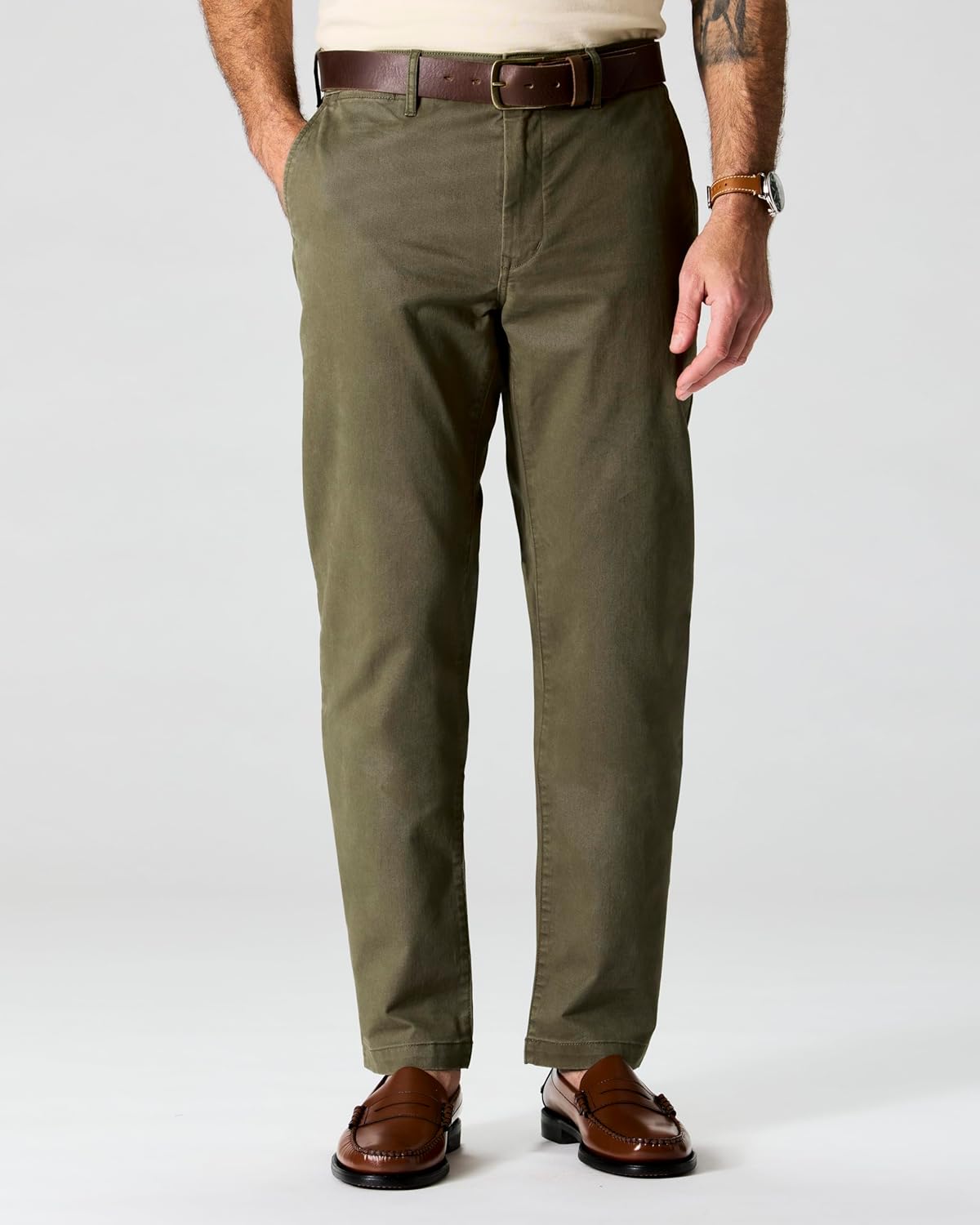 Huckberry 365 Chino Pants Men - Casual Mens Chinos Pants, Cotton-Spandex Blend, Soft Twill Herringbone Pocketing, Trousers - Image 2