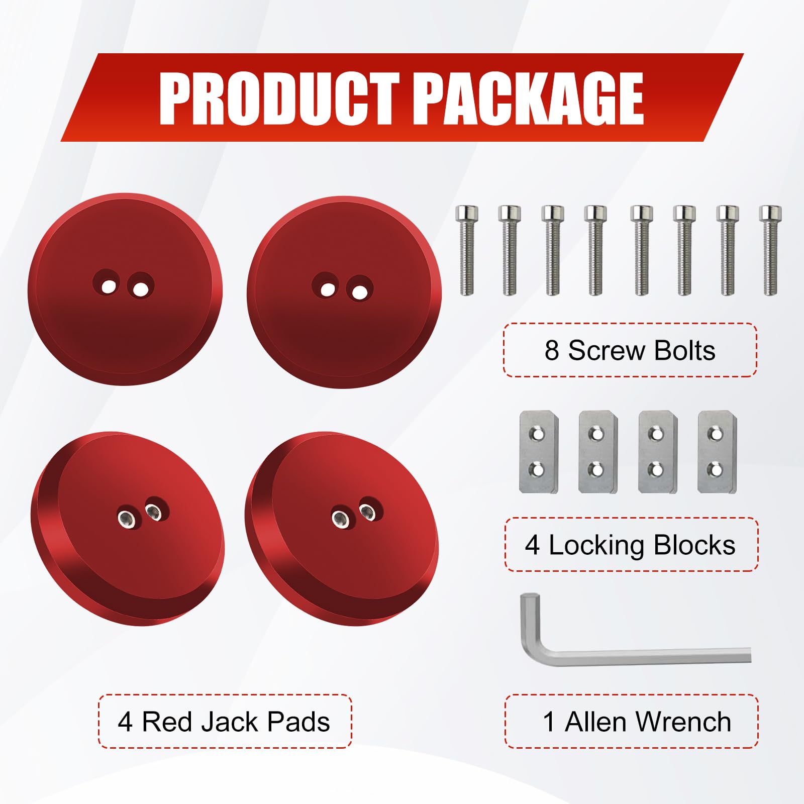 Chelhead Accessoires de cric de sol Corvette Adaptateur de coussinet de cric en aluminium massif compatible avec Corvette C5 C6 C7 C8 Z06 Zr1 et Porsche 911 944 964 993 Boxster Cayman 1997-2023, Rouge