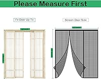 Vista 3 de Puerta de Malla Magnética de Fibra de Vidrio, Pantalla de Puerta con Imanes Autosellantes, Cierre de Red de Malla Reforzada de Servicio Pesado