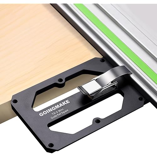 Compact Guide Rail Square with Edge Support,Track Saw Square,Track Saw Rail Square Guide,90 Degree Right Angle Guide Compatible with Festool and Makita for Fast, Easy Square Cuts