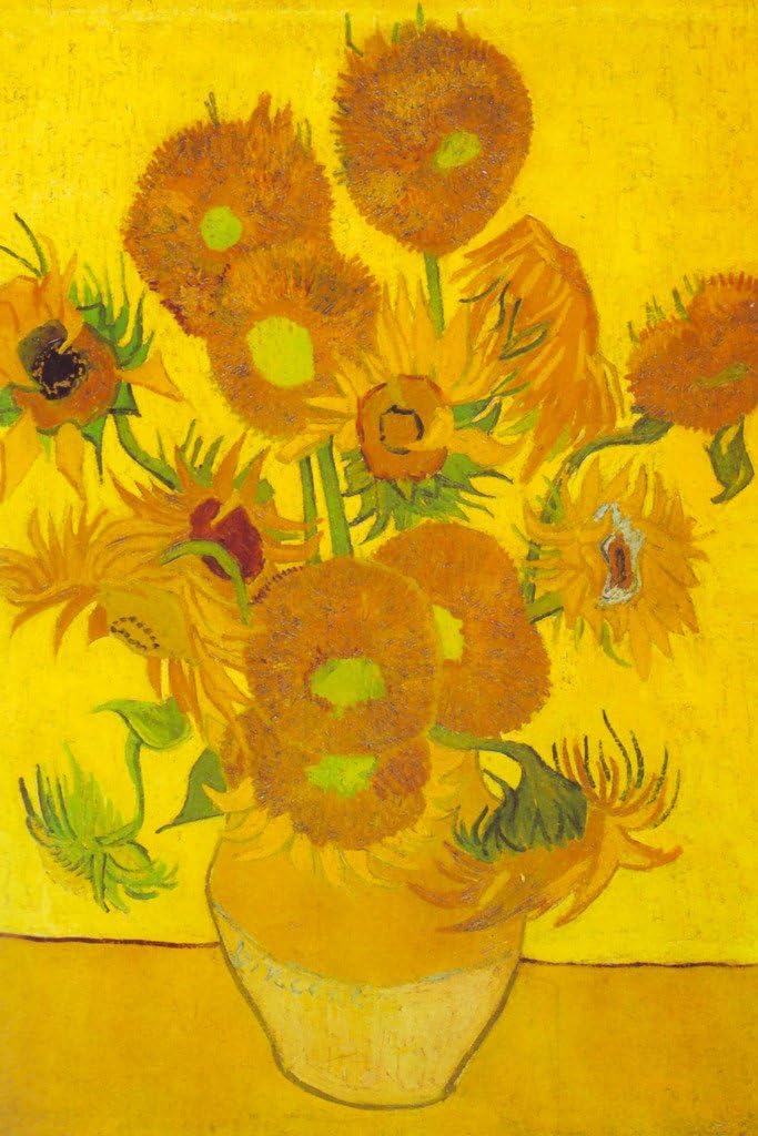 Laminated Vincent Van Gogh Vase with Fifteen Sunflowers Van Gogh Wall Art Impressionist Painting Style Nature Spring Flower Wall Decor Landscape Vase Bouquet Romantic Art Poster Dry Erase Sign 24x36