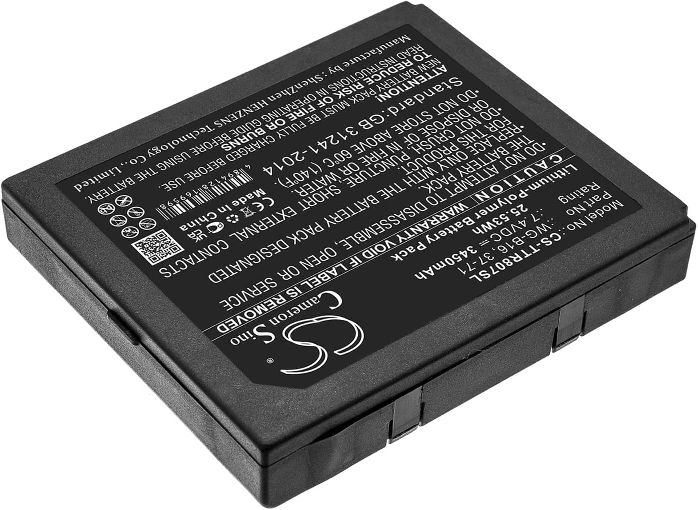 Cameron Sino Battery for Triplett CamView IP Pro, CamView IP Pro 5” Camera Teste, TRI-8070, TRI-8071, TRI-8072, TRI-8073, TRI-807x PN:Triplett 37-105, 37-71, WG-B16 3450mAh