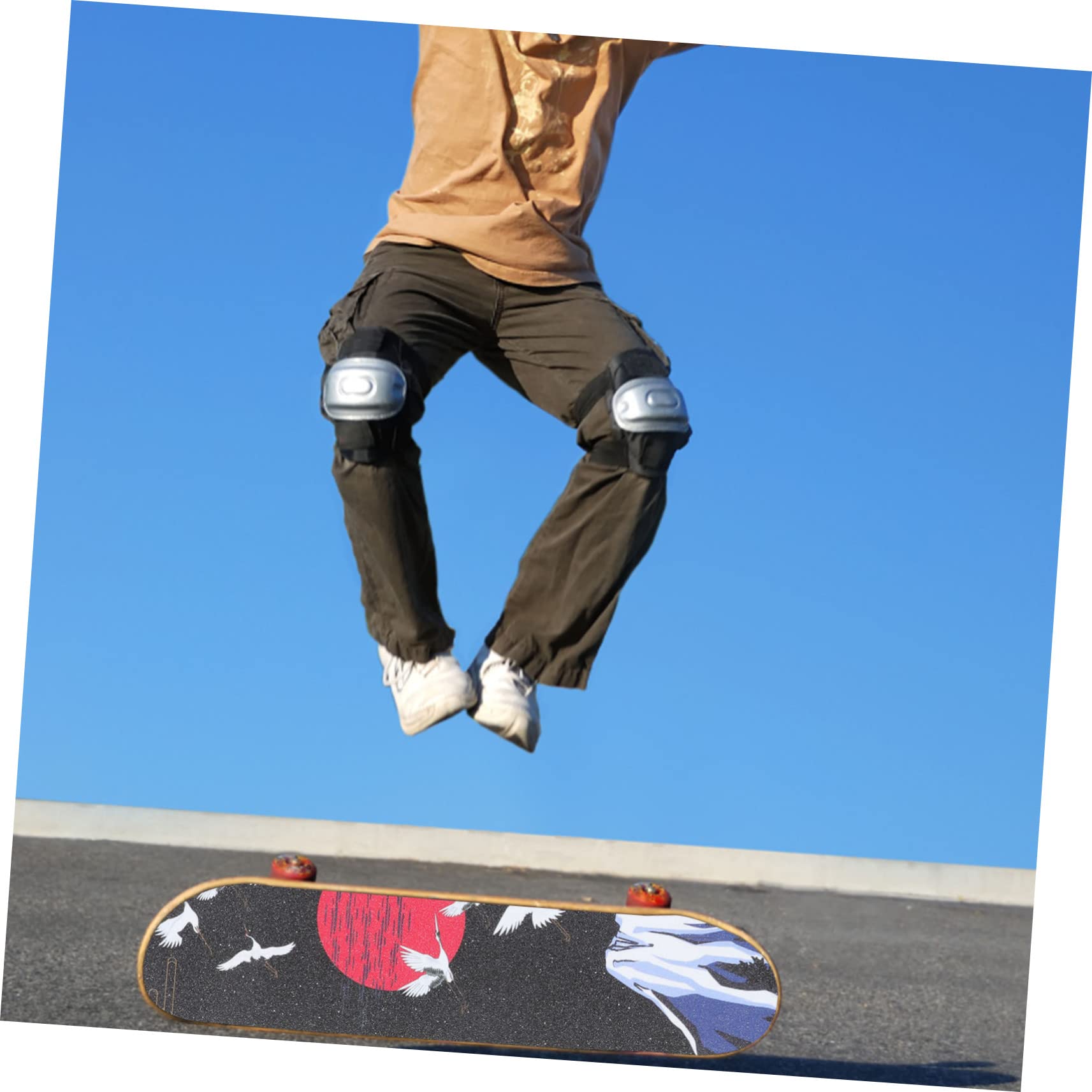 Garneck 2 Stück Blatt Allrad-Skateboard-Aufkleber Elektro-Skateboard Wasserdichtes Klebeband Elektroroller Skateboard-Griffband Roller-Schleifpapier Longboard-Griffband Gefrostete