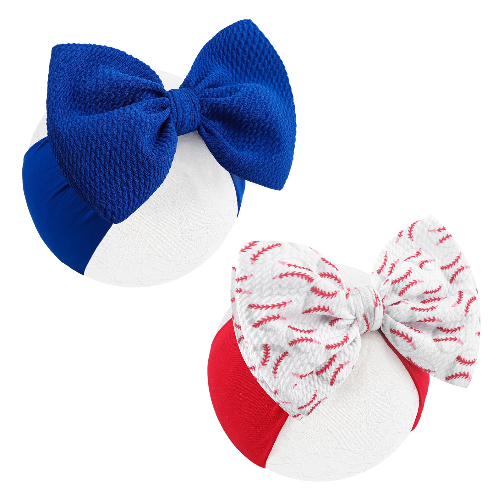 Lanmerry Girls Baseball Bows Baby Headbands Charm Big Bows for Baby Sports Game Bow Football Hair Bow Baby Girls Headbands with Bows โ image 1