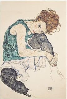 Stampa in Tela Canvas 100% QUALITà ITALIA - Egon Schiele - Edith, la moglie dell’artista - effetto Dipinto Idea Regalo Casa quadro cucina stanza da letto soggiorno (80x118 cm)