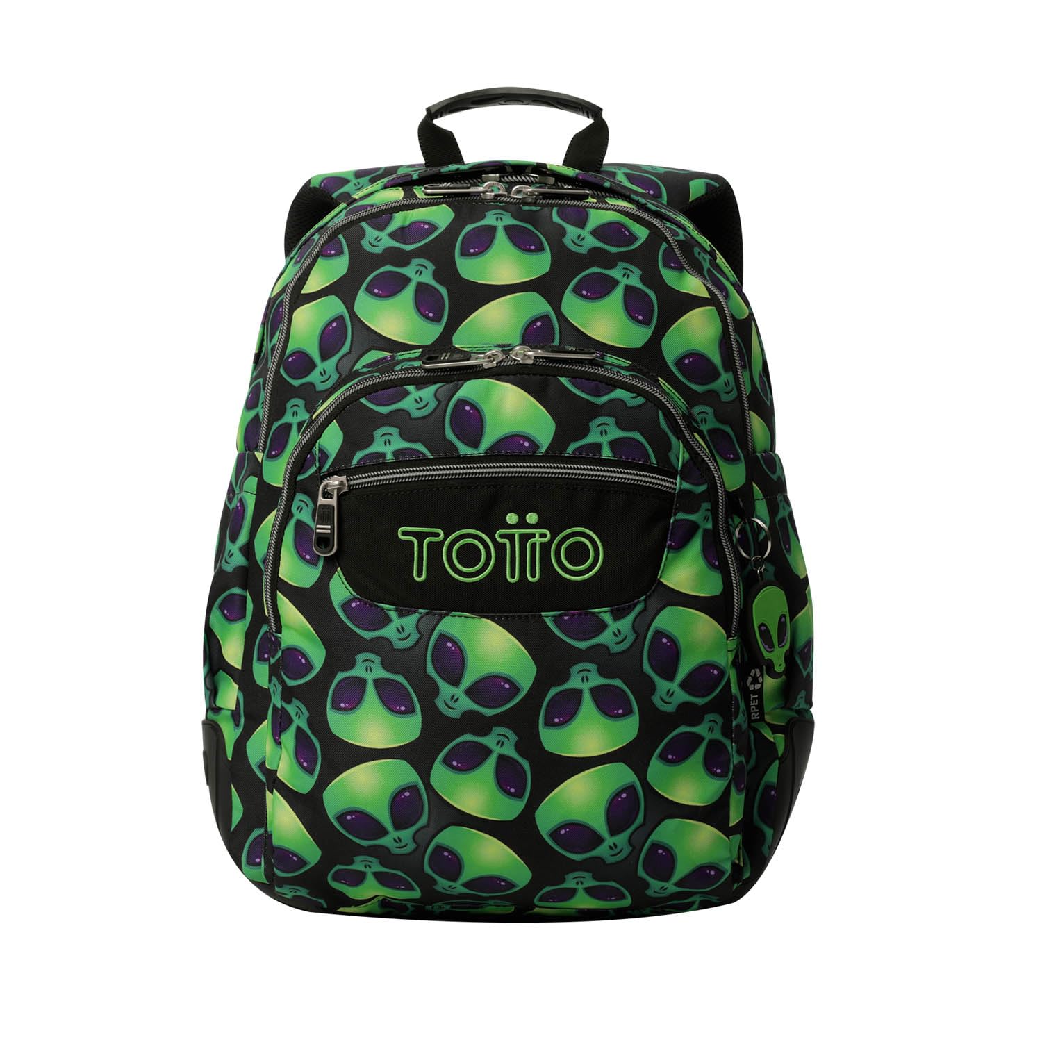 TOTTO - Mochila Escolar Grande, Modelo Rayol, Capacidad 19 L, 3 Compartimentos, 2 Bolsillos Botella, Bolsillo para PC 14", Espaldar Ergonómico con Flujo de Aire, Correas en S, Estampado Ali