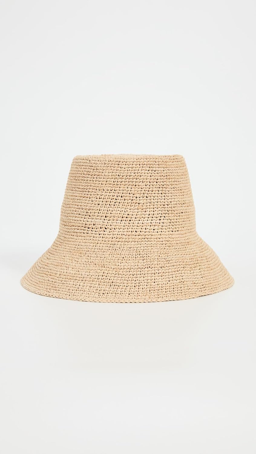 Janessa Leone Women's Felix Bucket Hat, Natural, White, L