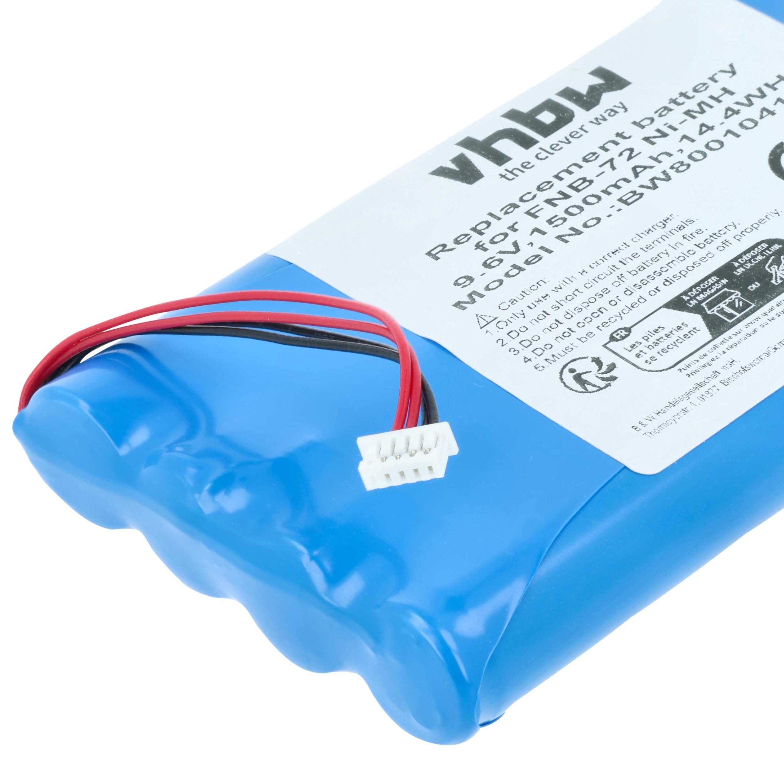 vhbw batteria compatibile con Yaesu FT817, FT-817ND, FT-817 radio (1500mAh, 9,6V, NiMH)