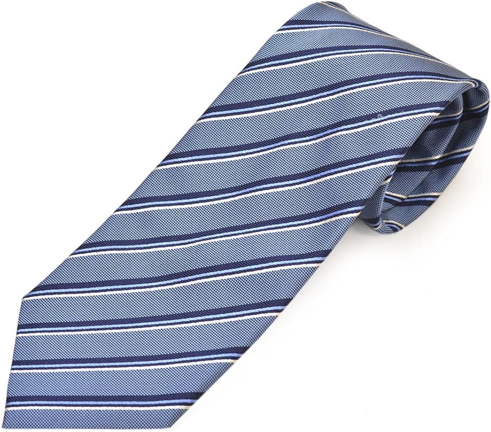 イヴサンローラン ネクタイ ストライプ ドット チェック ライトブルー