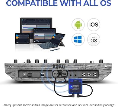 CME WIDI Jack + 5-pin DIN Bundle - Bluetooth MIDI Interface with 5-PIN DIN MIDI cables Included - Works with all DIN-5 MIDI devices