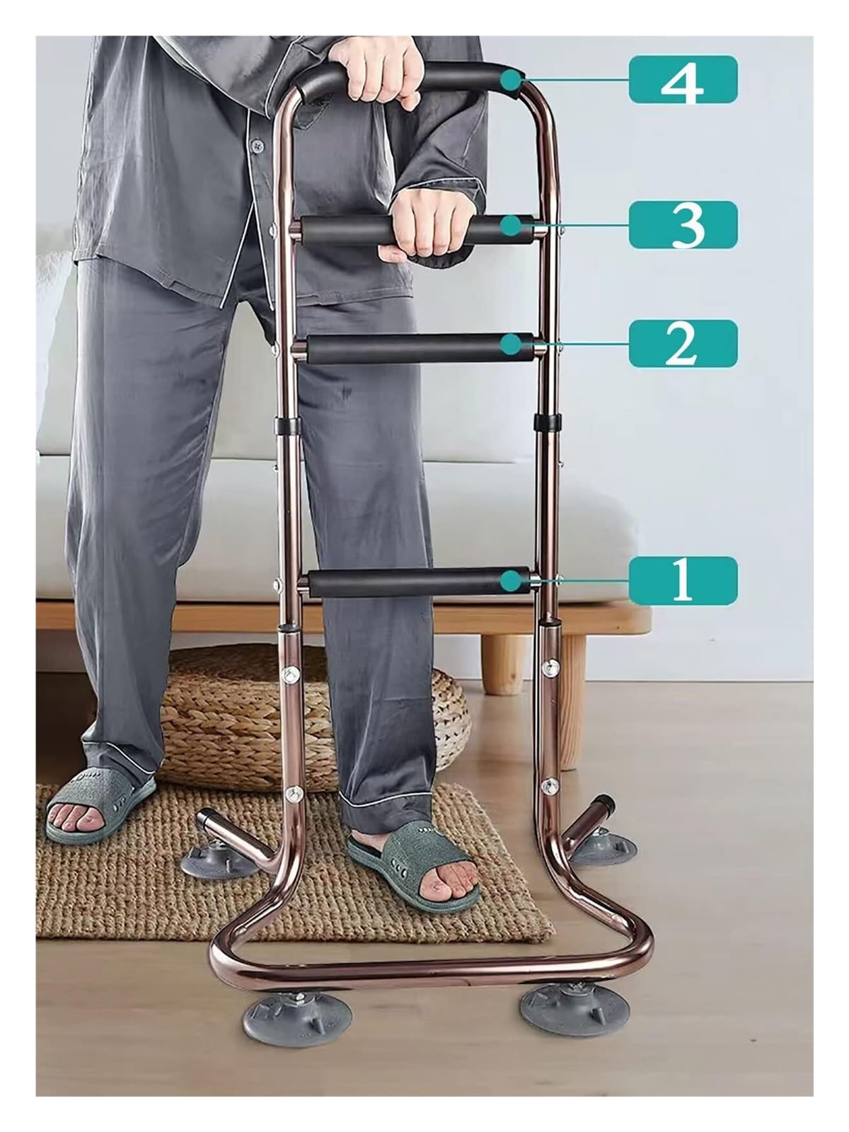 Ayuda de pie para personas mayores, ayuda de movilidad ajustable con mango antideslizante, soporta hasta 300 libras, ayuda a levantar desde reclinable, sofá, cama y sillas, herramienta ligera de