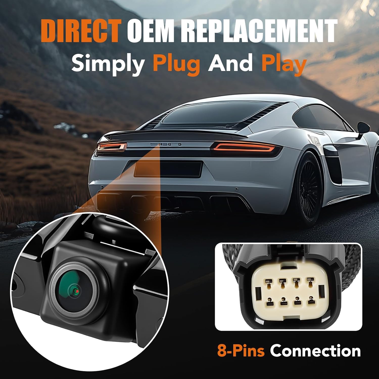 LCWRGS Backup Camera Rear View Compatible with 2016 2017 2018 2019 Chevy Silverado GMC Sierra 1500 HD 2500 HD 3500 HD Night Vision Park Assist Reverse Camera Replaces# 84062896, 23363727