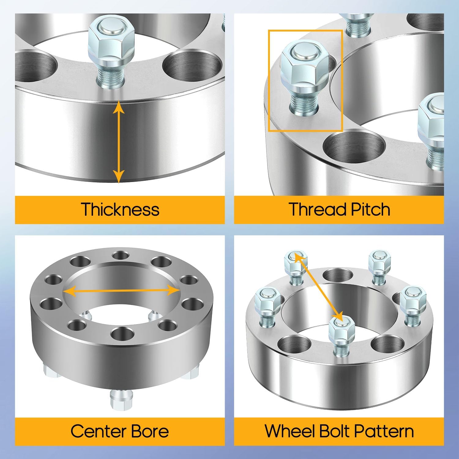 OCPTY 5x5.5 to 5x5.5 Wheel Spacers 2 inch 5x139.7 for for E-150 5 lug with 1/2x20 Studs Adapters 108mmCB Replacement fit for Ram 1500 for F150 for F100 for Truck 2pcs