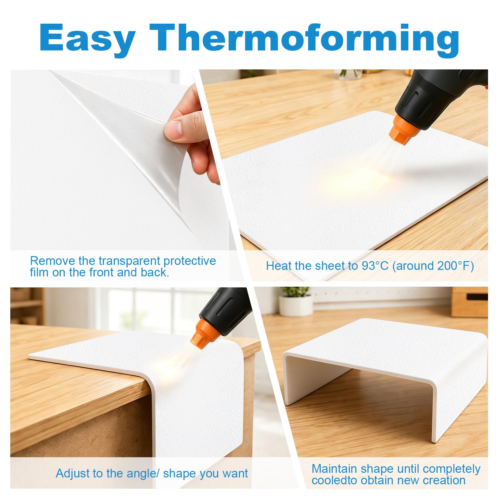 White ABS Plastic Sheets - 2 Pack (8x12 Inch) -5