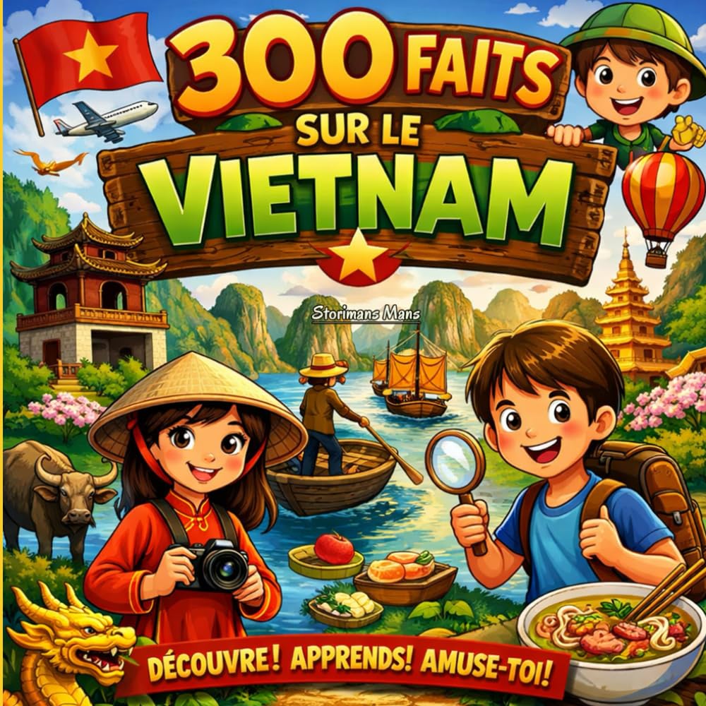 300 Faits sur le Vietnam: Culture, Histoire, Géographie, Cuisine et Traditions - Avec Quiz et Pages à Colorier (Enfants 10–14)