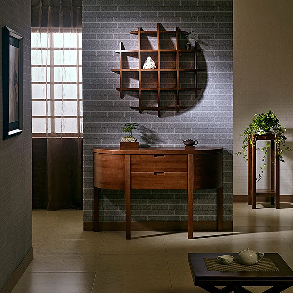 Estante de pared de madera, estante de almacenamiento de madera maciza de panal duradero, armario de exhibición de té retro moderno, 120 cm x 120 cm, perfecto para decoración y organización del hogar